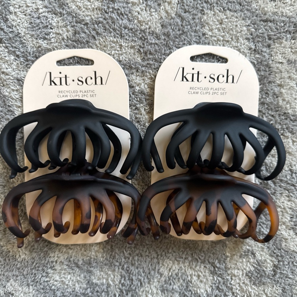 Kitsch Black and Brown Claw Clips Set x2